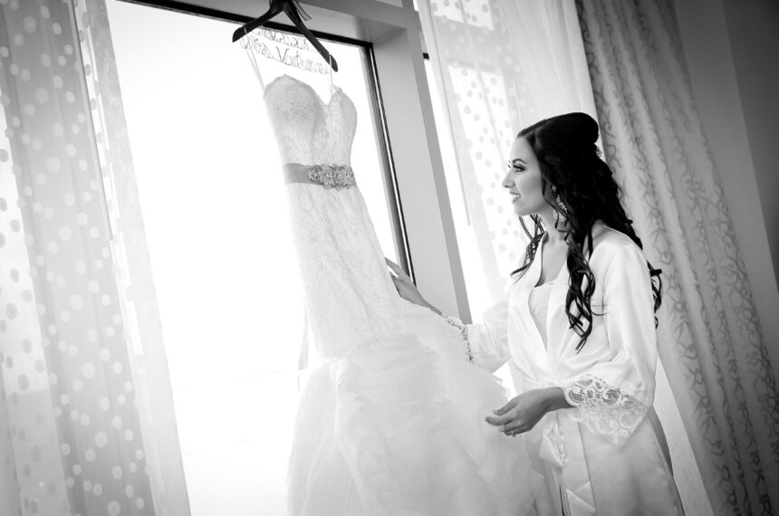 Bride with Wedding Dress